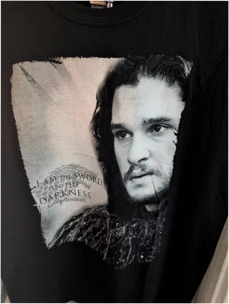 Game Of Thrones Jon Snow Graphic T-Shirt Black XL Nights Watch HBO Tee image 5