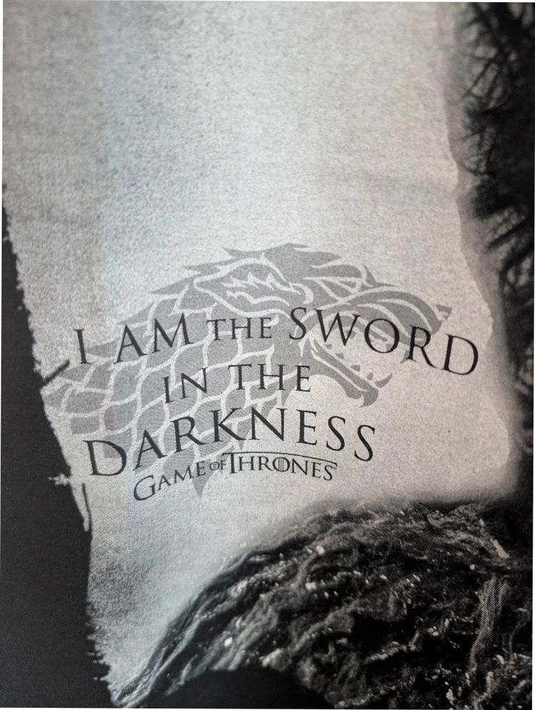 Game Of Thrones Jon Snow Graphic T-Shirt Black XL Nights Watch HBO Tee image 2
