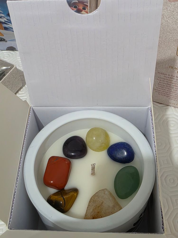 Patchouli Scented Candle With Crystal Gemstones  image 2