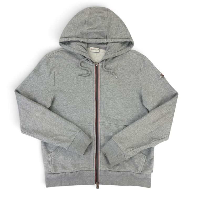 Moncler Men’s Maglia Grey Zip-up Hoodie  - Large Slim image 1