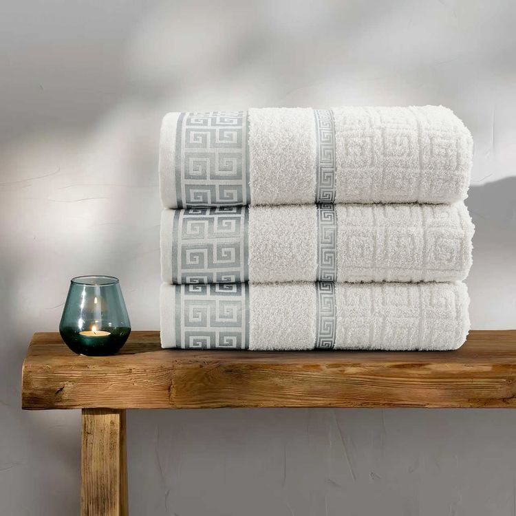 Greek Border Premium Egyptian Cotton Bath Sheets Towels 90 x 150 cm Soft