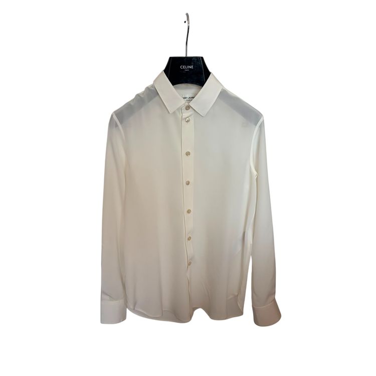 Saint Laurent Paris Ecru Sheer Silk Shirt