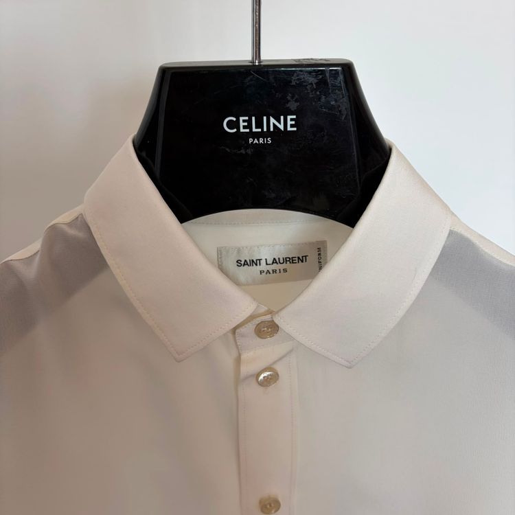 Saint Laurent Paris Ecru Sheer Silk Shirt 4