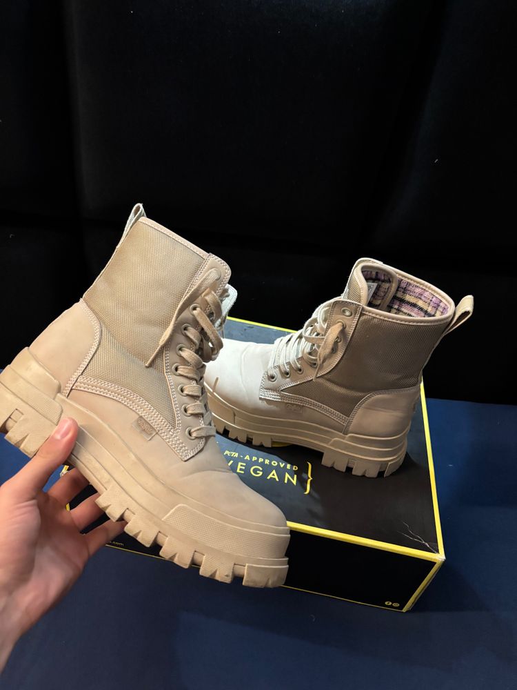 Buffalo Beige Combat Boots image 1