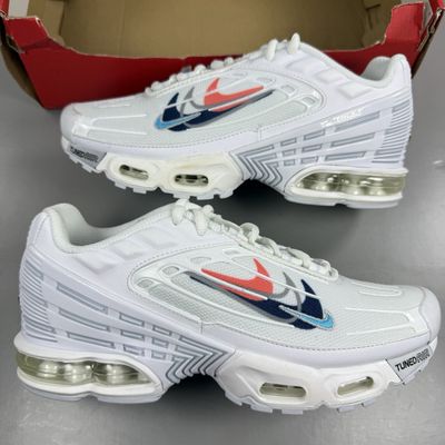Size 5 - Nike Air Max Plus 3 Multi Swoosh White Navy Trainers FJ4225 100