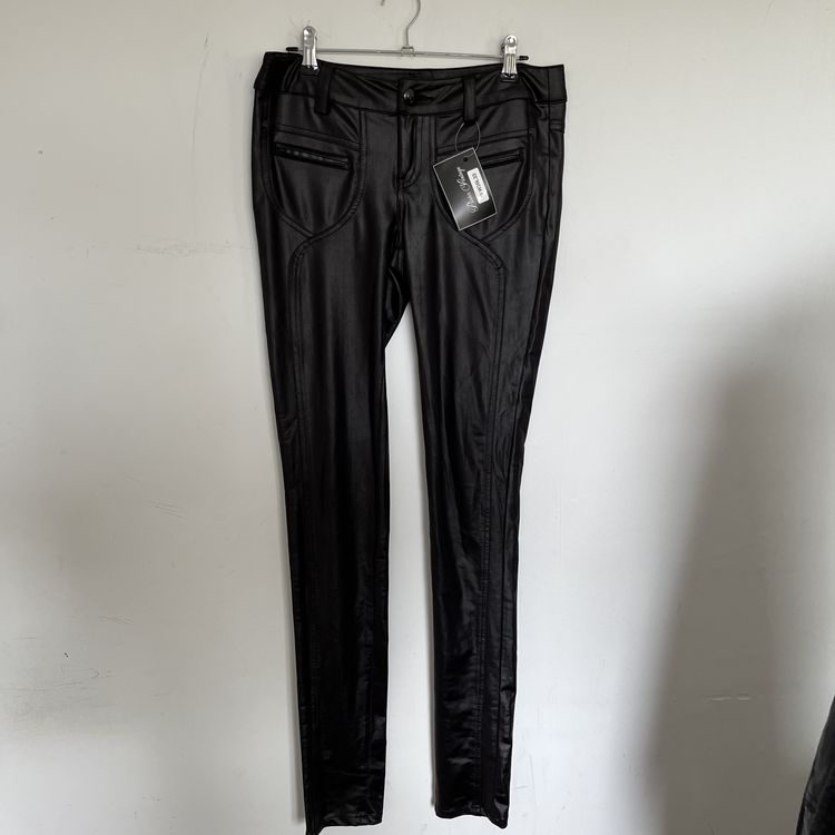 SKU19 Morgan Black Faux Leather Pants W26L33  image 2