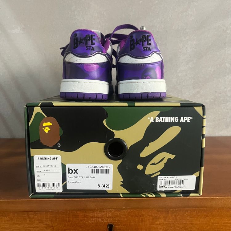 A Bathing Ape Bape SK8 STA | Purple Camo | UK 8 image 4