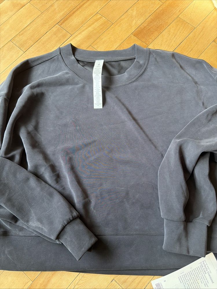Immagine di Lululemon Perfectly Oversized Crop Crew Softstreme Black Uk 12 BNWT £108 Marked 1