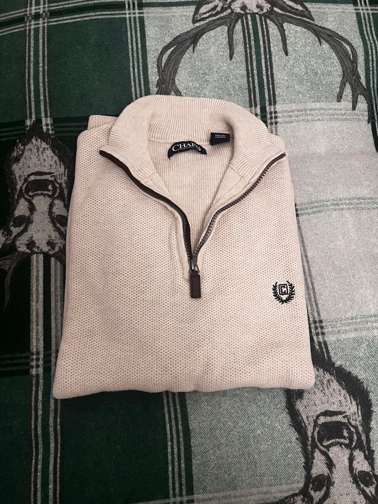 Chaps Chaps Beige Half-Zip Sweater product image
