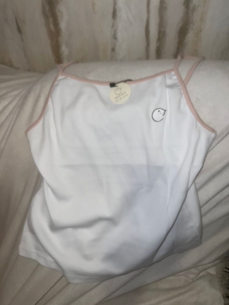 Other Be cosy White Sleeveless Top With Pink Trim product image