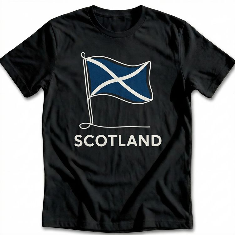 Scotland Wavy Flag Line Football T-Shirt EU image 5