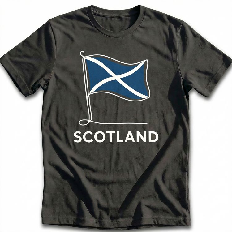 Scotland Wavy Flag Line Football T-Shirt EU image 2