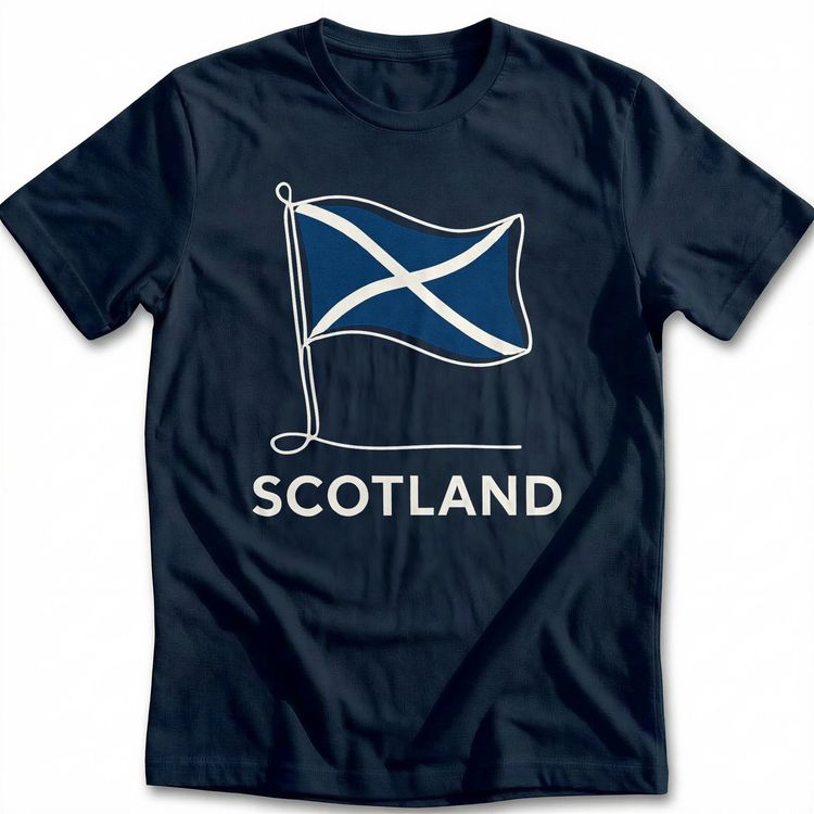 Scotland Wavy Flag Line Football T-Shirt EU image 1