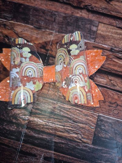 Autumn rainbow large bow