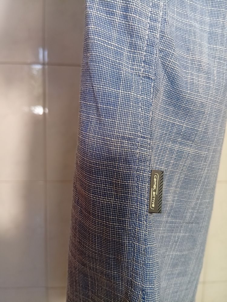 Blue Short Sleeve Button-Up Shirt image 6