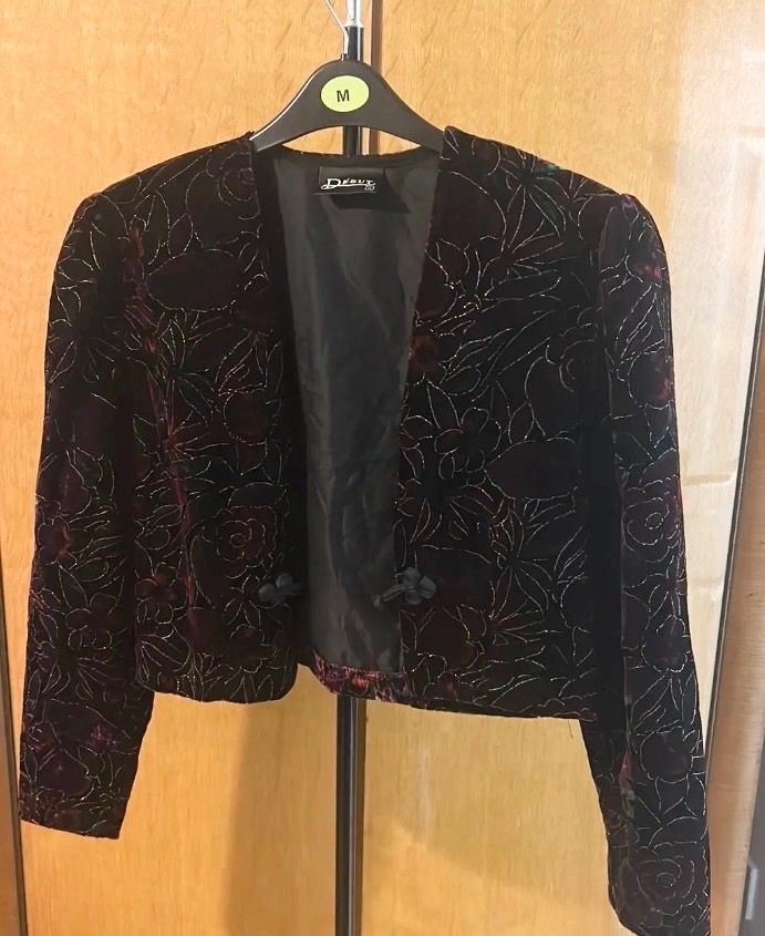 Diane Black Velvet Cropped Jacket