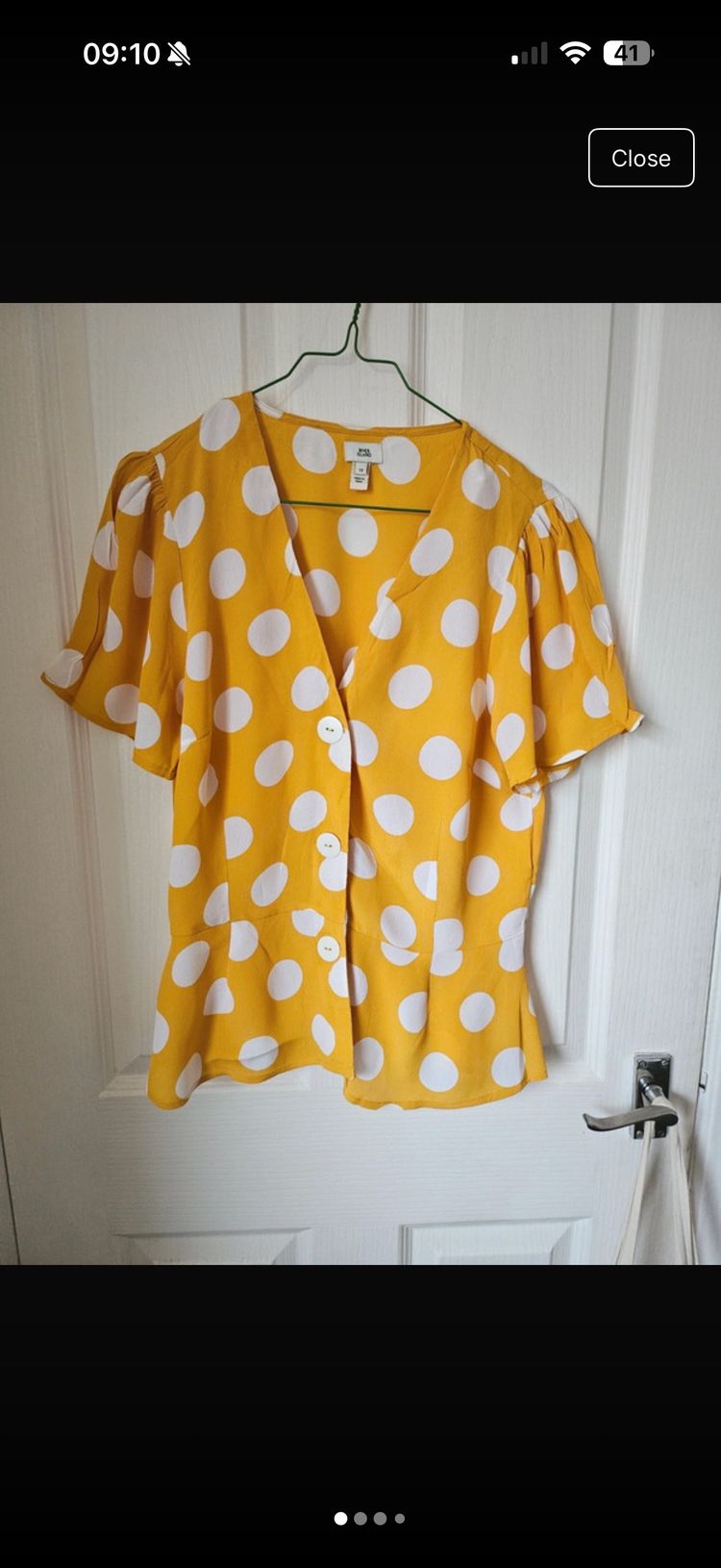River Island Yellow Polka Dot Blouse image 1