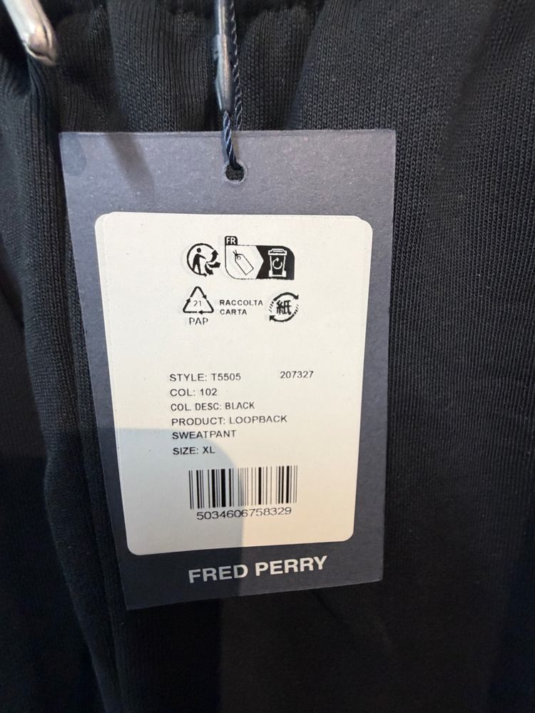 Fred Perry Black Loopback Sweatpant image 4