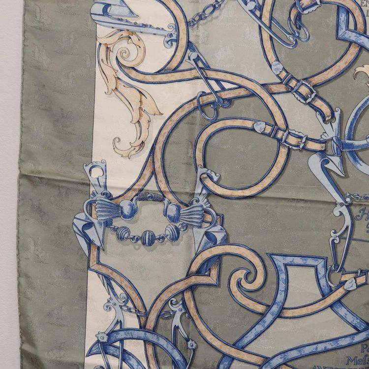 HERMES Carre90 Scarf Silk Gray Auth 206183 - Jerrillo image 5