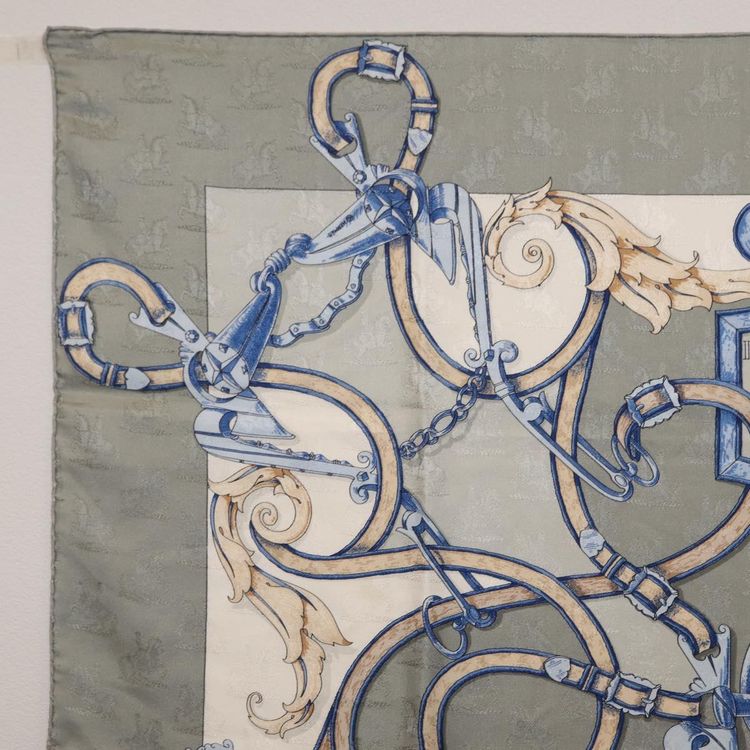 HERMES Carre90 Scarf Silk Gray Auth 206183 - Jerrillo image 2