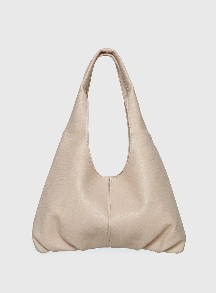 Beige Leather Shoulder Bag imagen 2