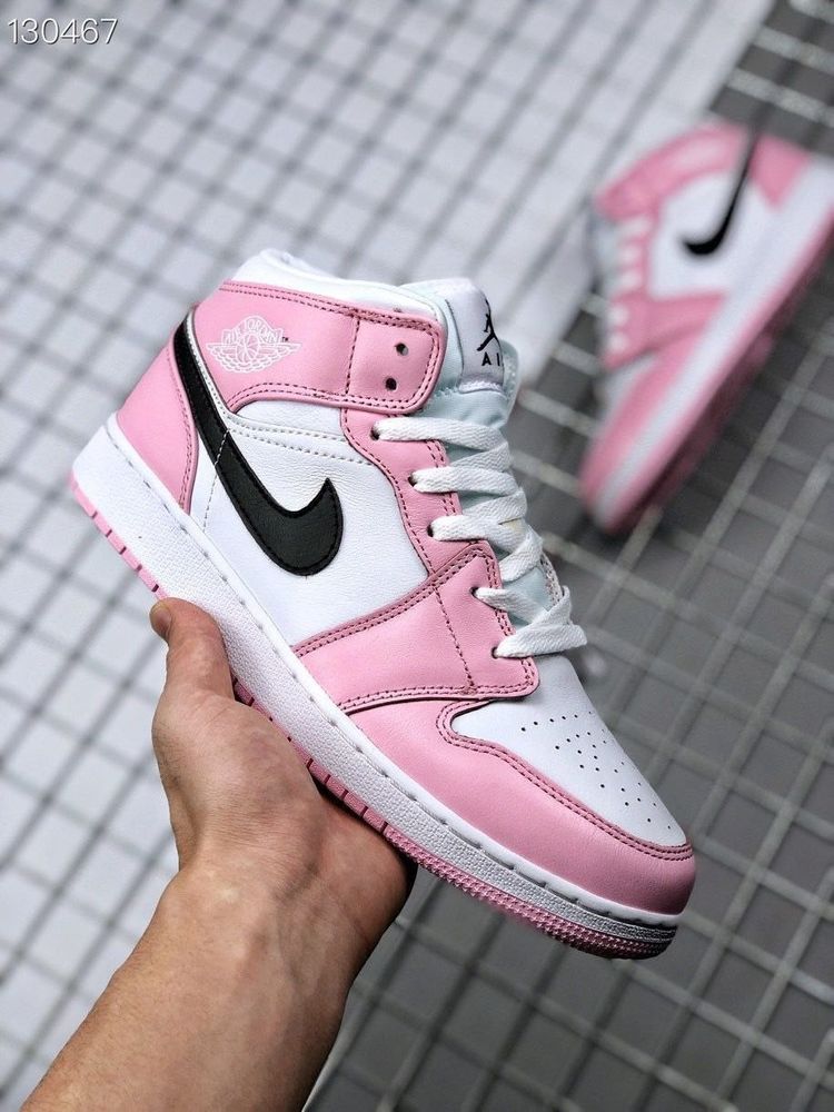 Nike Nike Air Jordan 1 Mid Pink And White Sneakers product image