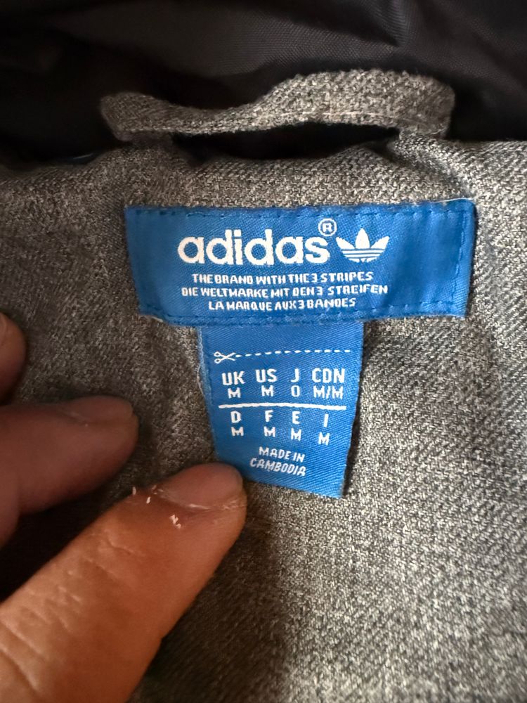 Adidas Grey Puffer Jacket With Hood image 3