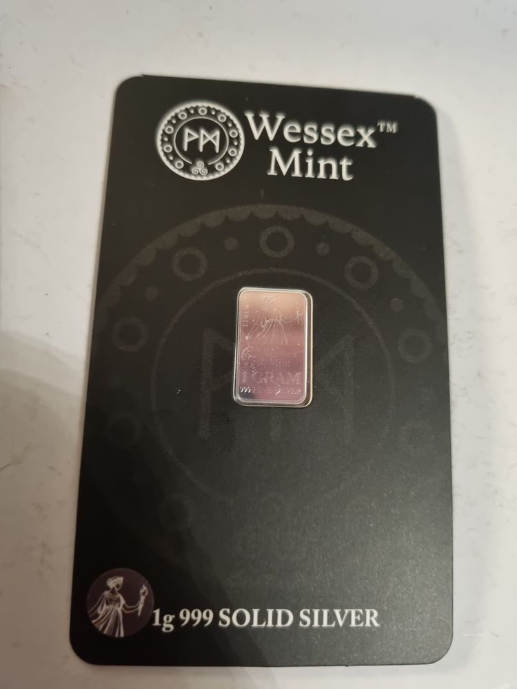 Liberty wessex Mint 1G 999 Solid Silver Bar