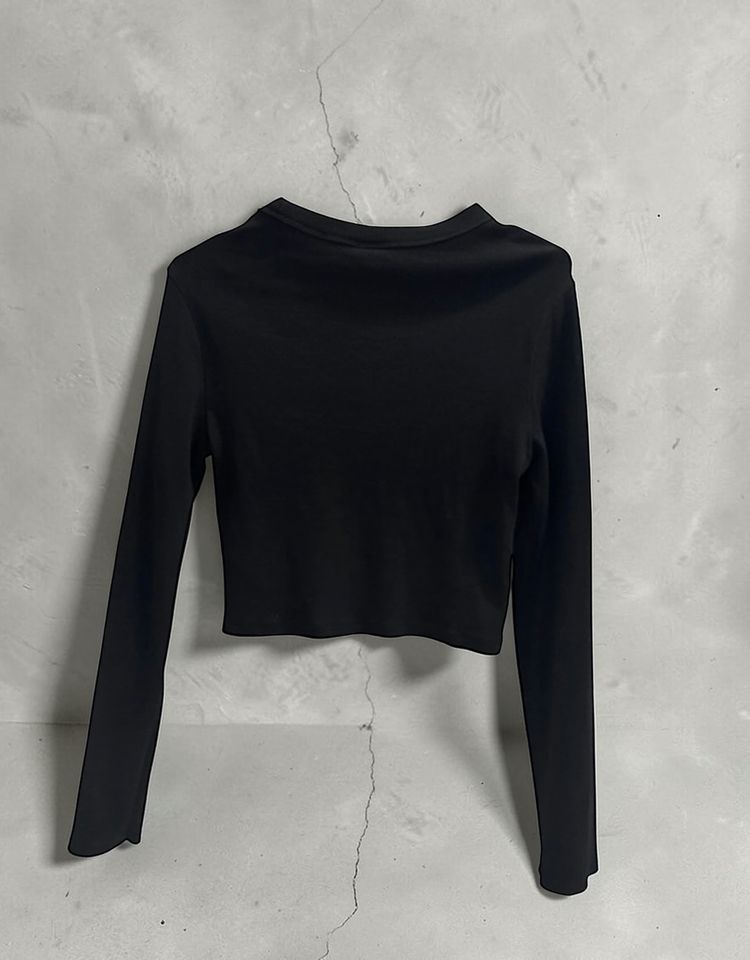 Hugo Black Long Sleeve Crop Top image 2