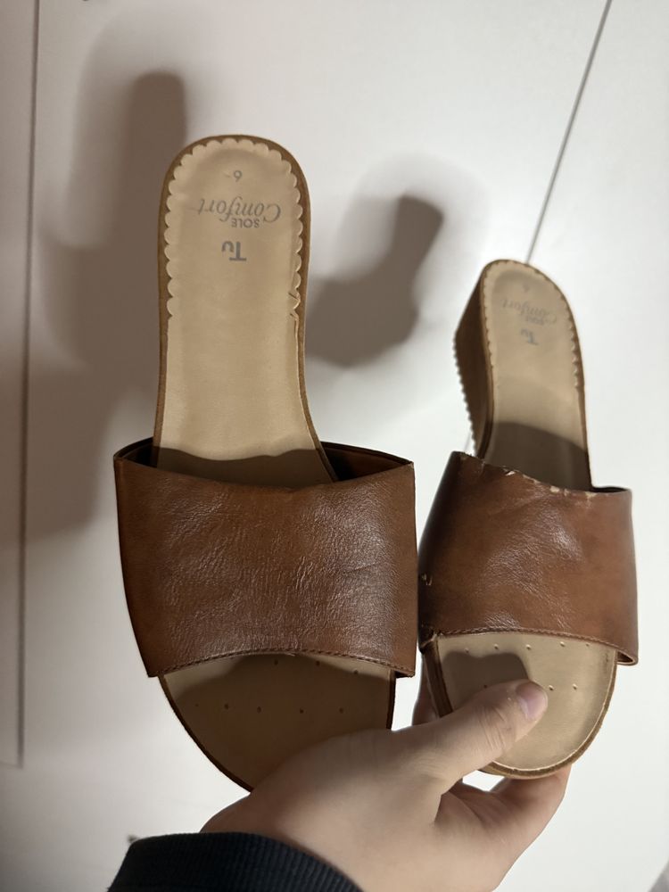 Brown Slip-On Sandals image 1