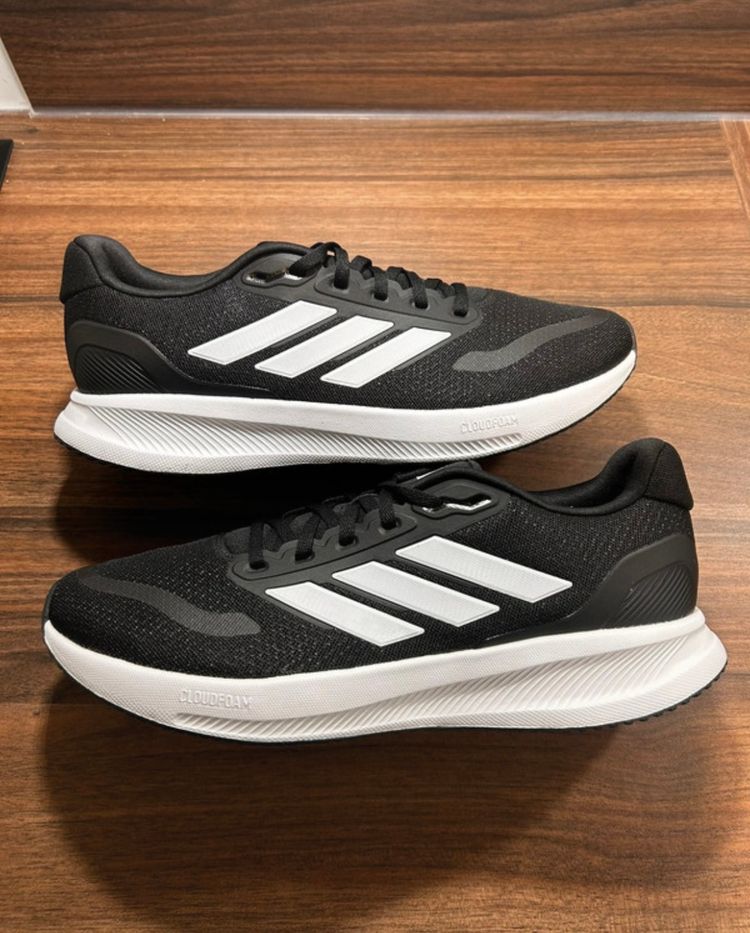 Adidas Run Falcon Gym Black Running Shoes - Size UK 8.5 