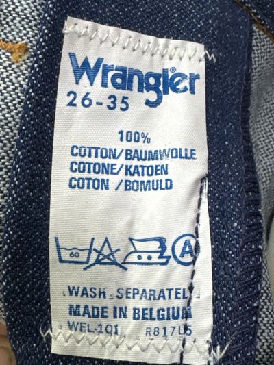 Wrangler western cut rivets W26 L35 made in Belgium anni 70' Eclair zip 5