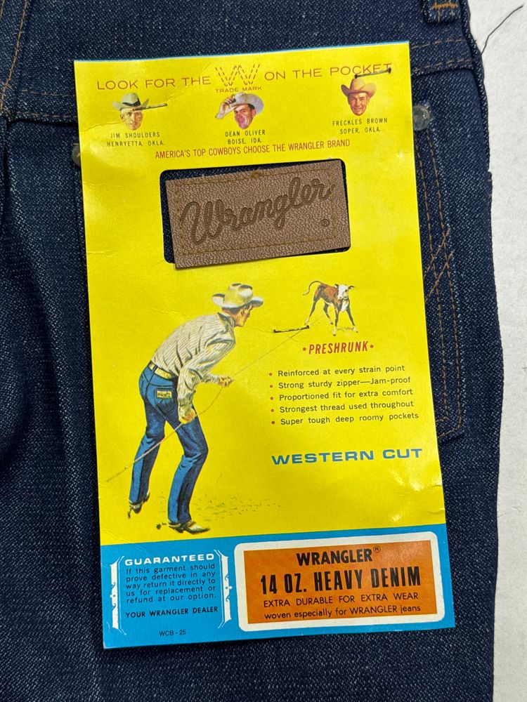 Wrangler western cut rivets W26 L35 made in Belgium anni 70' Eclair zip 7