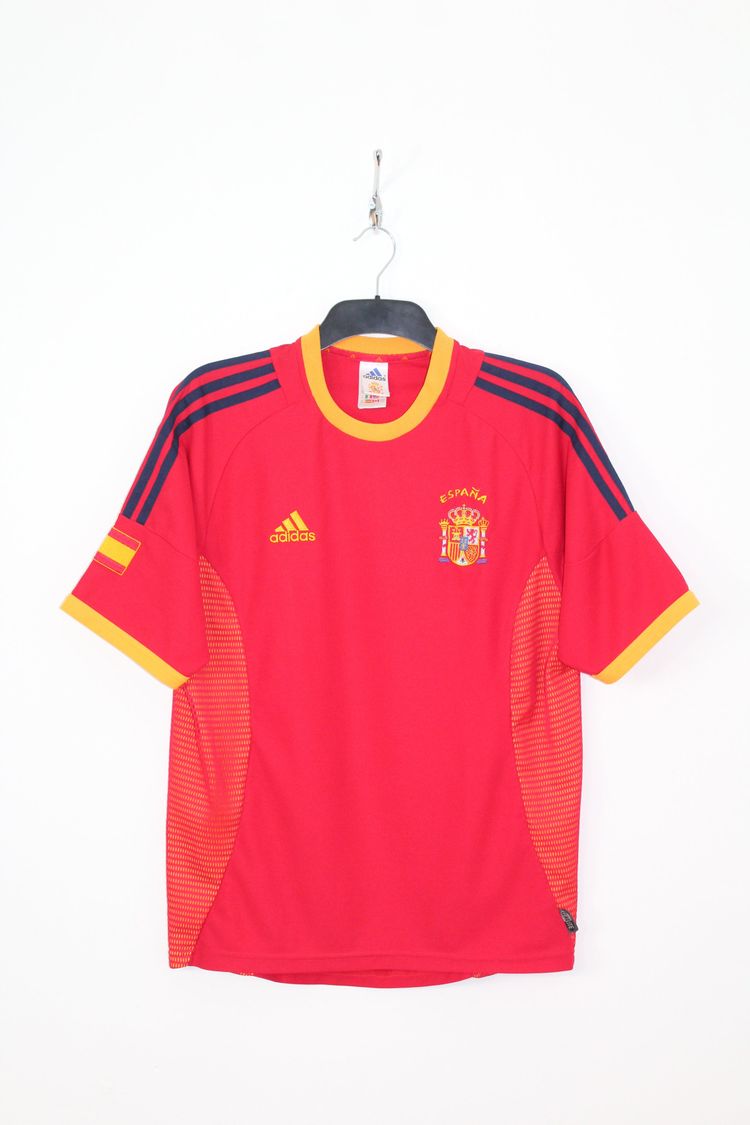 Vintage 80s Casuals SPAIN WORLD CUP 2002 VINTAGE ADIDAS HOME FOOTBALL SHIRT MEDIUM product image