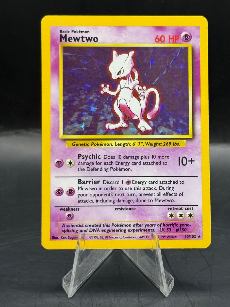 Pokemon Mewtwo Base Set Holo 10/102 (L/P) image 1