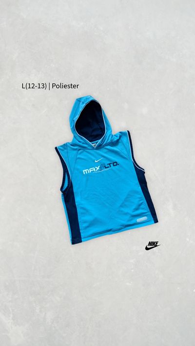 Air Max LtdL 13yo Blue Sleeveless Hoodie