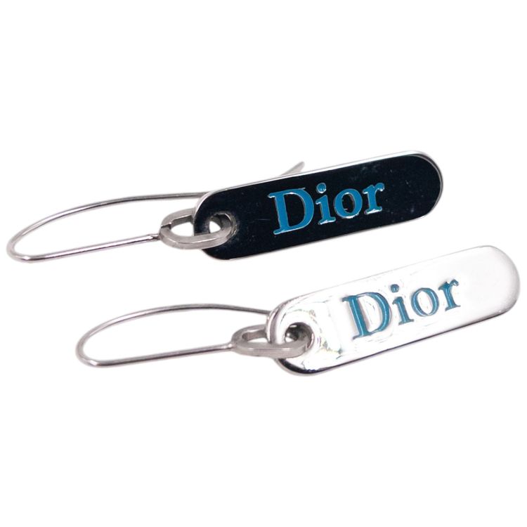 Vintage 2000s Dior By John Galliano Embossed Earrings image 1