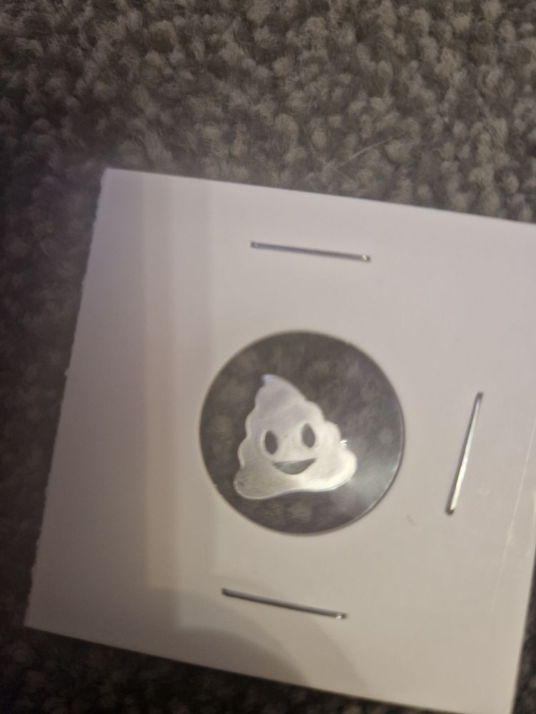 1g 999 silver With Smiling Poop Emoji Design