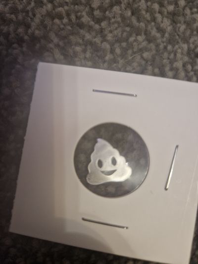 1g 999 silver With Smiling Poop Emoji Design