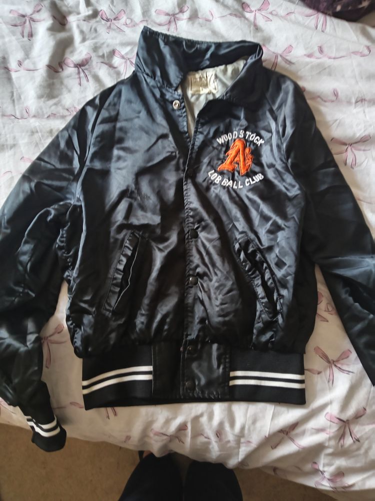 Craft Sportswear  2000s Woodstock Grove Craft Inc. Black Satin Jacket product image