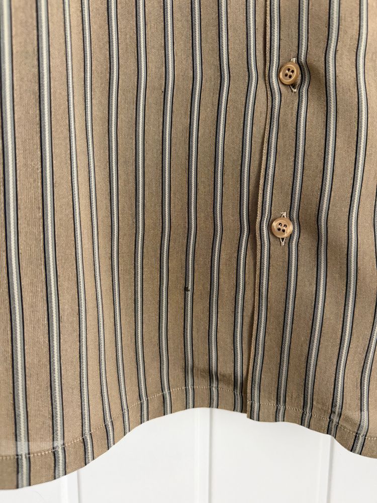 Emporio Armani 1990s Nehru Collar Textured Rayon Shirt - Size S image 4