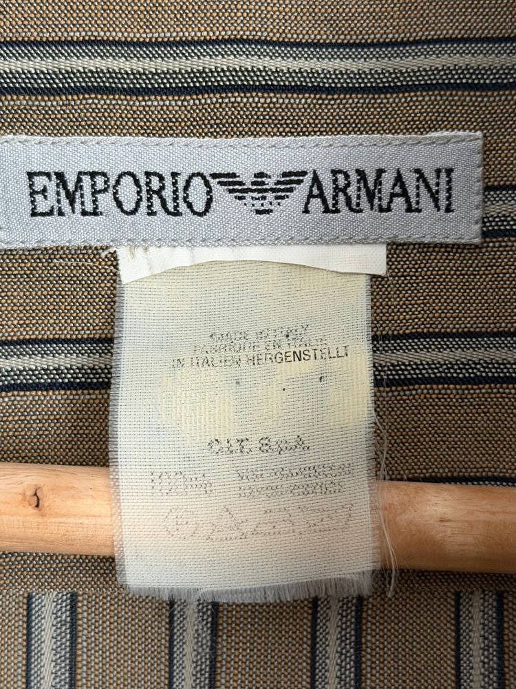 Emporio Armani 1990s Nehru Collar Textured Rayon Shirt - Size S image 3