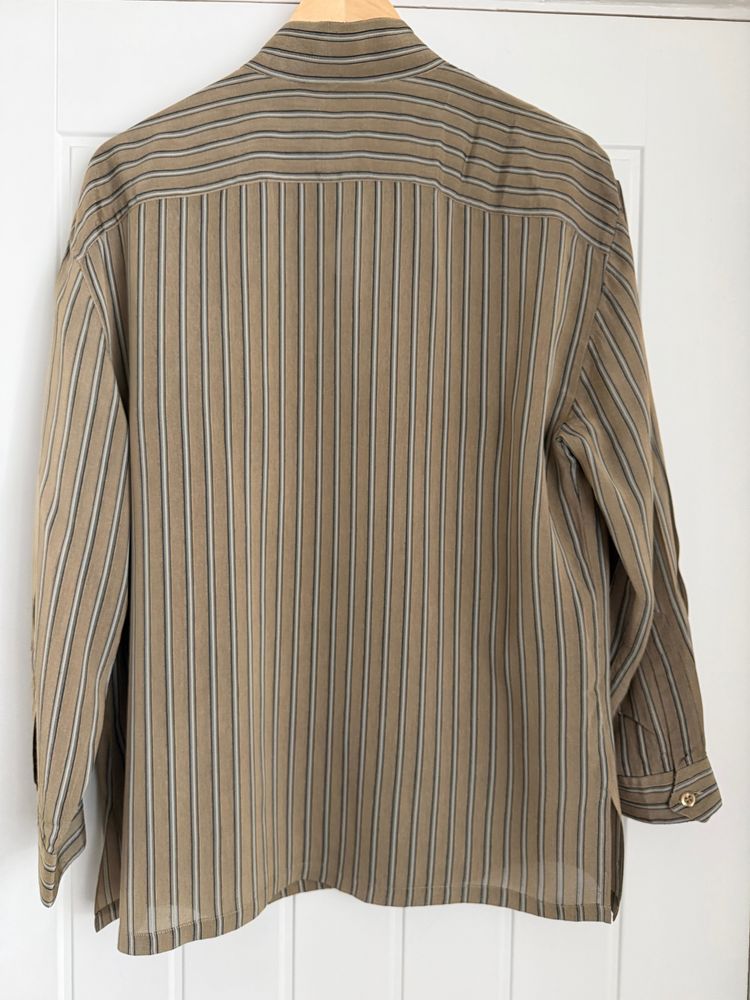 Emporio Armani 1990s Nehru Collar Textured Rayon Shirt - Size S image 11