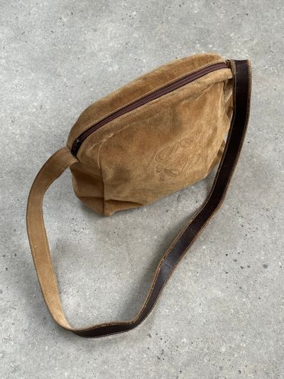 Loewe 1990s Suede Anagram Crossbody Bag 11