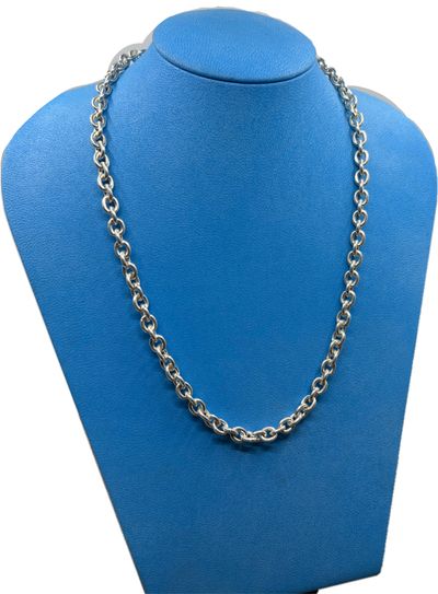 Solid silver link chain