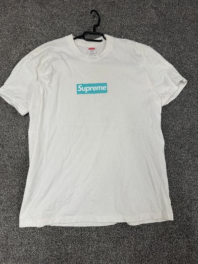 Supreme White T-Shirt With Tiffany & Co. Print