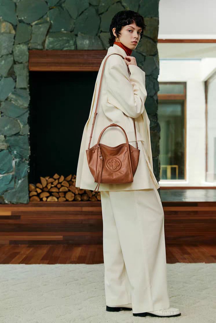 Brown Leather Handbag Purely handmade image 2