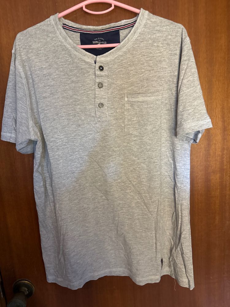 Nautica Grey Short Sleeve Henley Shirt