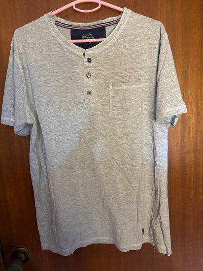 Nautica Grey Short Sleeve Henley Shirt