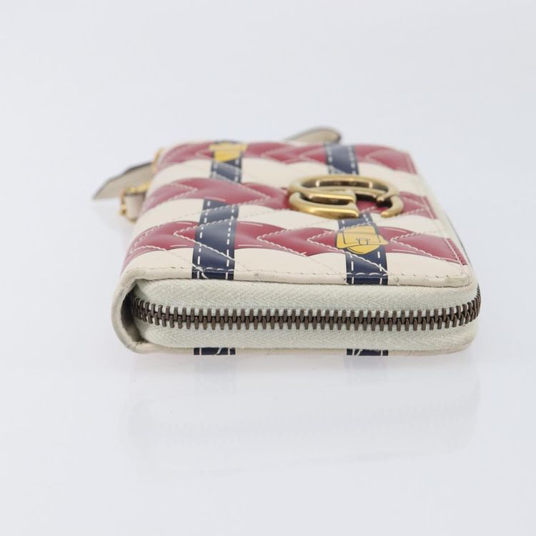 GUCCI GG Marmont Long Wallet Leather Red Gold Tone 466490 Auth 209778 - Jerrillo image 4